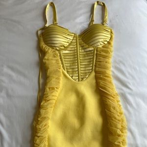 Fashion Nova yellow mini dress